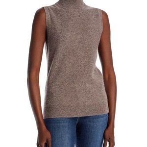 NWT - Bloomingdales cashmere sleeveless turtleneck in Rye, Size L